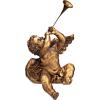 Design Toscano JE930801 Trumpeting Angels of Peter’s Square Holiday Statue Ornaments, Set of Two, Boy & Girl, 7 inches Wide, 13 inches Tall, Handcast Polyresin, Antique Gold Finish(Boy)