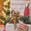 Design Toscano JE930801 Trumpeting Angels of Peter’s Square Holiday Statue Ornaments, Set of Two, Boy & Girl, 7 inches Wide, 13 inches Tall, Handcast Polyresin, Antique Gold Finish(Girl)