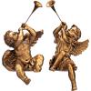 Design Toscano JE930801 Trumpeting Angels of Peter’s Square Holiday Statue Ornaments, Set of Two, Boy & Girl, 7 inches Wide, 13 inches Tall, Handcast Polyresin, Antique Gold Finish(Boy & Girl)