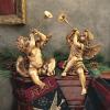 Design Toscano JE930801 Trumpeting Angels of Peter’s Square Holiday Statue Ornaments, Set of Two, Boy & Girl, 7 inches Wide, 13 inches Tall, Handcast Polyresin, Antique Gold Finish(Boy & Girl)