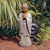 Design Toscano Jolly Hotei Laughing Man Asian Decor Indoor/Outdoor Garden Statue, 26 inches tall, Cast Stone Resin, Two Tone Stone Finish(Bodh Gaya Buddha)