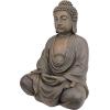 Design Toscano Jolly Hotei Laughing Man Asian Decor Indoor/Outdoor Garden Statue, 26 inches tall, Cast Stone Resin, Two Tone Stone Finish(Meditating Buddha)