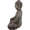 Design Toscano Jolly Hotei Laughing Man Asian Decor Indoor/Outdoor Garden Statue, 26 inches tall, Cast Stone Resin, Two Tone Stone Finish(Meditating Buddha)