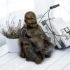 Design Toscano Jolly Hotei Laughing Man Asian Decor Indoor/Outdoor Garden Statue, 26 inches tall, Cast Stone Resin, Two Tone Stone Finish(Medium Laughing Buddha Happy Hotei)