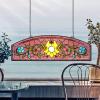 Design Toscano Lady Astor Demi-Lune Stained Glass Window Hanging Panel, 32 Inch, Amethyst Moon, 0.50″ x 33.50″(Ambrosia Wine)