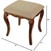 Design Toscano Lady Guinevere Vanity Stool, 18.5 Inch, Cherry Finish