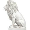 Design Toscano Lion of Florence Sentinel Indoor/Outdoor Animal Statue, 28 Inch Tall, Cast Stone Resin, Antique Stone Finish