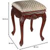 Design Toscano Madame Bouvier Makeup Chair Vanity Stool Bedroom Bench, Walnut(Dark Cherry)