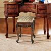 Design Toscano Madame Bouvier Makeup Chair Vanity Stool Bedroom Bench, Walnut(Walnut)