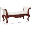 Design Toscano Maison Mehieu Upholstered Bench Seat, 5 Foot, Cherry
