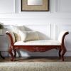 Design Toscano Maison Mehieu Upholstered Bench Seat, 5 Foot, Cherry
