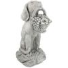 Design Toscano Man’s Best Friend Dog with Basket Outdoor Garden Statue, 8 Inches Wide, 12 Inches Deep, 19 Inches High, Handcast Polyresin, Antique Stone Finish(Two Tone Stone)