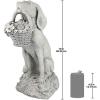 Design Toscano Man’s Best Friend Dog with Basket Outdoor Garden Statue, 8 Inches Wide, 12 Inches Deep, 19 Inches High, Handcast Polyresin, Antique Stone Finish(Two Tone Stone)