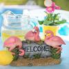 Design Toscano Pink Flamingo Welcome Statue, Multicolored 14.5″Wx6″Dx9.5″H