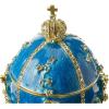 Design Toscano QF93069 Empress Valentina and Empress Galina Romanov Style Collectible Enameled Eggs, 9 Inch, Set of Two, Pewter, Blue and White(Valentina)