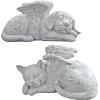 Design Toscano QL6080 Cat Angel Pet Memorial Grave Marker Tribute Statue, 10 Inches Wide, 5 Inches Deep, 5 Inches High, Antique Stone Finish(Cat Angel)