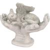 Design Toscano QL6080 Cat Angel Pet Memorial Grave Marker Tribute Statue, 10 Inches Wide, 5 Inches Deep, 5 Inches High, Antique Stone Finish(Cat in Gods Hands)