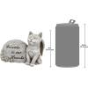 Design Toscano QL6080 Cat Angel Pet Memorial Grave Marker Tribute Statue, 10 Inches Wide, 5 Inches Deep, 5 Inches High, Antique Stone Finish(Forever in Our Hearts)