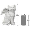 Design Toscano QL6080 Cat Angel Pet Memorial Grave Marker Tribute Statue, 10 Inches Wide, 5 Inches Deep, 5 Inches High, Antique Stone Finish(Large Loving Friend)