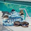 Design Toscano QL94281 Knothole Welcome Gnomes Garden Tree Sculptures, full color(Dolphin)