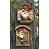 Design Toscano QL94281 Knothole Welcome Gnomes Garden Tree Sculptures, full color(Knothole Welcome Gnomes)