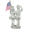 Design Toscano QM7512030 Patriotic Flag Children Statue,Antique Stone