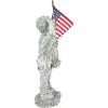 Design Toscano QM7512030 Patriotic Flag Children Statue,Antique Stone
