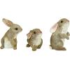 Design Toscano QM92008 Bunny Den Rabbits Indoor/Outdoor Set of Three Garden Animal Statues, 5 Inches Tall, Handcast Polyresin, Full Color Finish(The Bunny Den)