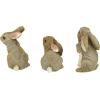 Design Toscano QM92008 Bunny Den Rabbits Indoor/Outdoor Set of Three Garden Animal Statues, 5 Inches Tall, Handcast Polyresin, Full Color Finish(The Bunny Den)