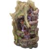 Design Toscano QN164017 Water Fountain with LED Light – Willow Bend Garden Decor Fountain – Outdoor Water Feature, Multicolored, 10½”W x 10″D x 18″H(Multicolored)