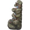 Design Toscano QN164017 Water Fountain with LED Light – Willow Bend Garden Decor Fountain – Outdoor Water Feature, Multicolored, 10½”W x 10″D x 18″H(Faux Stone)