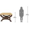 Design Toscano Renaissance Curulis Ottoman Stool, walnut(Set of 2)
