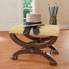 Design Toscano Renaissance Curulis Ottoman Stool, walnut(Set of 2)