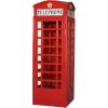 Design Toscano Replica British Telephone Booth, 94 Inch, Hardwood and Glass, Red Finish