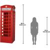 Design Toscano Replica British Telephone Booth, 94 Inch, Hardwood and Glass, Red Finish