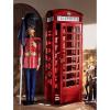 Design Toscano Replica British Telephone Booth, 94 Inch, Hardwood and Glass, Red Finish