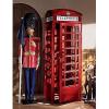 Design Toscano Replica British Telephone Booth, 94 Inch, Hardwood and Glass, Red Finish
