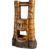 Design Toscano SH5382465 Tiki Gods of Hawaiian Islands LED Garden Fountain, 38 Inch, Brown