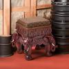 Design Toscano SP16060 Three Elephants of Timbe Sculptural End Table,Brown(Footstool)