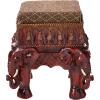 Design Toscano SP16060 Three Elephants of Timbe Sculptural End Table,Brown(Footstool)