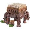 Design Toscano SP16060 Three Elephants of Timbe Sculptural End Table,Brown(Footstool)