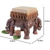 Design Toscano SP16060 Three Elephants of Timbe Sculptural End Table,Brown(Footstool)
