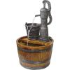 Design Toscano SS11155 Water Fountain – Cistern Well Pump Wood Barrel Garden Decor Fountain – Outdoor Water Feature,full color
