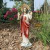 Design Toscano Sacred Heart Holy Religious Garden Statue, 10 inches Wide, 22 inches Tall, Cast Stone Resin, Antique Stone Finish(Full Color)