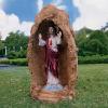 Design Toscano Sacred Heart Holy Religious Garden Statue, 10 inches Wide, 22 inches Tall, Cast Stone Resin, Antique Stone Finish(Full Color)