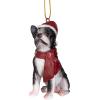 Design Toscano Siberian Husky Holiday Dog Christmas Tree Ornament Xmas Decorations, 3 Inch, Full Color(Boston Terrier)
