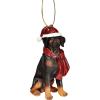 Design Toscano Siberian Husky Holiday Dog Christmas Tree Ornament Xmas Decorations, 3 Inch, Full Color(Doberman)