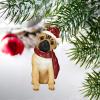 Design Toscano Siberian Husky Holiday Dog Christmas Tree Ornament Xmas Decorations, 3 Inch, Full Color(Pug)