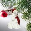 Design Toscano Siberian Husky Holiday Dog Christmas Tree Ornament Xmas Decorations, 3 Inch, Full Color(White Poodle)