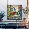 Design Toscano Stained Glass Panel -Peacock’s Sunset Stained Glass Window Hangings – Window Treatments, 10.00″ x 0.50″(Garden)